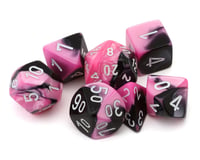 Chessex Gemini® Polyhedral 7-Die Set (Black-Pink/White)