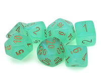 Chessex Borealis® Polyhedral 7-Die Set (Light Green/Gold Luminary™)