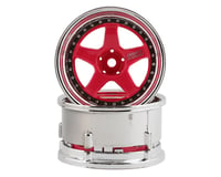 DS Racing Drift Element 5 Spoke Drift Wheel (Pink Face/Chrome Lip/Chrome Rivets)