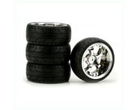 DuraTrax ST Radial 1/10 Touring Car Tire w/5-Blade Wheel (Chrome) (4) (10mm)