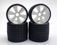 Gravity RC Type12 1/12 Rubber Pre-Mounted Tires Set (White) (Front/Rear)