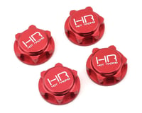 Hot Racing 17mm Serrated Dirt Shield Closed Wheel Nuts (Red) (4)