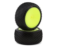 JConcepts Siren LP 2.2" Pre-Mounted Rear Buggy Carpet Tires (Yellow) (2) (Pink)