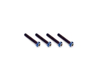 JConcepts 3x20mm Titanium Top Hat Screws (Blue) (4)