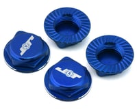 J&T Bearing Co. Aluminum 17mm Serrated Wheel Nuts (Blue) (4)