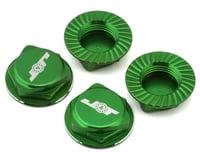 J&T Bearing Co. Aluminum 17mm Serrated Wheel Nuts (Green) (4)