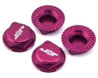 J&T Bearing Co. Aluminum 17mm Serrated Wheel Nuts (Pink) (4)