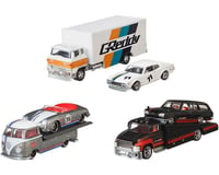 Mattel Hot Wheels Premium Team Transporters Assorted Truck & Race Car (4)
