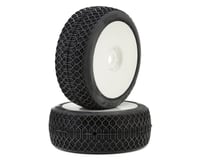 Matrix Tires Blackhole 1/8 Pre-Mounted Buggy Tires (White) (2) (Clay Super Soft)
