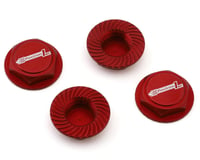 Position 1 RC Custom Laser Engraved 17mm 1/8 Serrated Wheel Nuts (Red) (4)