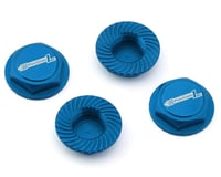 Position 1 RC Custom Laser Engraved 17mm 1/8 Serrated Wheel Nuts (Blue) (4)