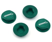 Position 1 RC Custom Laser Engraved 17mm 1/8 Serrated Wheel Nuts (Green) (4)