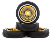 Redcat SixtyFour Whitewall Low Pro Tires & Wheels w/Wheel Nuts (Gold)