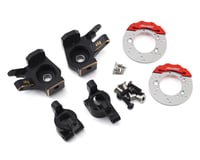 Samix SCX10 II Brass Steering Knuckle, Hub Carrier & Brake Rotor Set (Black) (2)