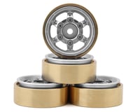 Samix SCX24 Aluminum & Brass Adjustable Offset 1.0" Beadlock Wheels (Silver) (4)