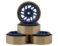 Samix TRX-4M Aluminum & Brass Adjustable Offset 1.0" Beadlock Wheels (Blue) (4)