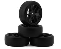 Sweep D-SPEC Pre-Mounted Touring Car Rubber Tires (36D) (4) (Black)