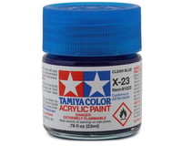 Tamiya X-23 Clear Blue Gloss Finish Acrylic Paint (23ml)