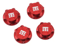 Tekno RC 17mm Aluminum "T Logo" Covered Serrated Wheel Nut (Red) (4)