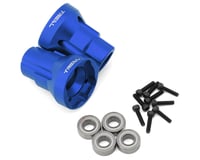 Treal Hobby Losi LMT Aluminum Rear Axle Mounts (Blue) (2) (3 Degree)