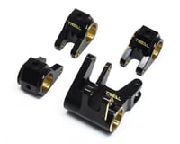 Treal Hobby Axial SCX10 Pro Brass Shock Link Mount Set (Black) (Front/Rear)