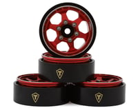 Treal Hobby Type D 1.0" Concave 6-Spoke Beadlock Wheels (Red) (4) (21.2g)