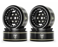 Treal Hobby Type H 1.0" Aluminum 6-Slot Beadlock Wheels (Black) (4) (28.4g)