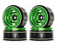 Treal Hobby Type H 1.0" Aluminum 6-Slot Beadlock Wheels (Green) (4) (28.4g)