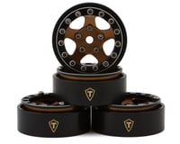 Treal Hobby Classic 5-Star 1.0" Beadlock Wheels (4) (Black/Bronze) (22.4g)