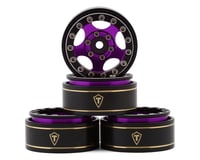 Treal Hobby Type B 1.0" 5-Spoke Beadlock Wheels (Black/Purple) (4) (22.4g)