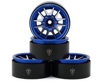 Treal Hobby Type L 1.9" V-Spoke Beadlock Wheels (Blue) (4)