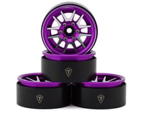 Treal Hobby Type L 1.9" V-Spoke Beadlock Wheels (Purple) (4)