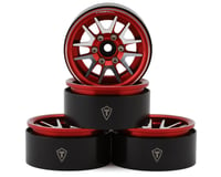 Treal Hobby Type L 1.9" V-Spoke Beadlock Wheels (Red) (4)