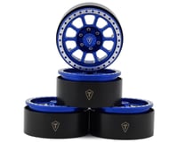 Treal Hobby Type V2 1.9" Beadlock Wheels (Blue/Silver) (4)