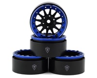 Treal Hobby Type D 1.9" 12-Spoke Beadlock Wheels (Black/Blue) (4)