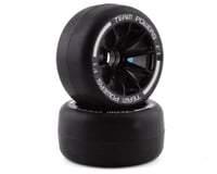 Team Powers F1 Pre-Mounted Front Rubber Tires (Black) (2)