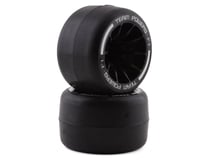 Team Powers F1 Pre-Mounted Rear Rubber Tires (Black) (2)