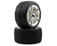Traxxas Victory Tires w/Twin Spoke Rear Wheels (2) (Jato) (Chrome)