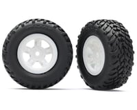Traxxas 1/18 SCT Pre-Mounted Tires w/SCT Wheels (2) (White)