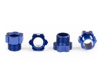 Traxxas TRX-4 Traxx Aluminum Stub Axle Nut (Blue) (4)