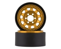 Vanquish Products KMC 1.9 KM236 Tank 1.9 Beadlock Crawler Wheels (Gold) (2)