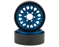 Vanquish Products KMC KM445 Impact 1.9" Beadlock Crawler Wheels (Blue) (2)