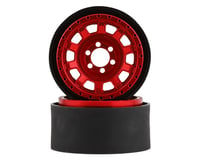 Vanquish Products KMC KM236 Tank 2.2" Beadlock Crawler Wheels (Red) (2)