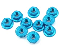 Yeah Racing 4mm Aluminum Serrated Lock Nut (10) (Light Blue)