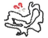 Yeah Racing 96cm 1/10 Crawler Scale Steel Chain Accessory w/Red Hooks (Black)