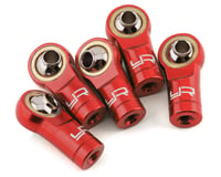 Yeah Racing 3mm Aluminum Threaded Rod Ends (Red) (5) (Reverse Thread)