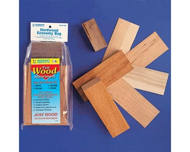 Craft & Hobby Wood Economy Bag - Balsa 24 pieces