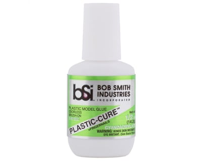 Bob Smith Industries 105 - PLASTIC-CURE Odorless Brush-On Gap Filling  Cyanoacrylate 1/2 oz - Midwest Model Railroad
