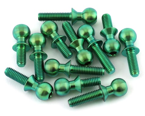 175RC Associated B6.2/T6.2/SC6.2/DR10 Titanium Ball Stud Kit (Green) (12)