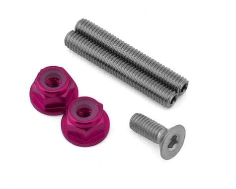 175RC RC10B7/B7D "Ti-Look" Lower Arm Stud Kit (Pink)